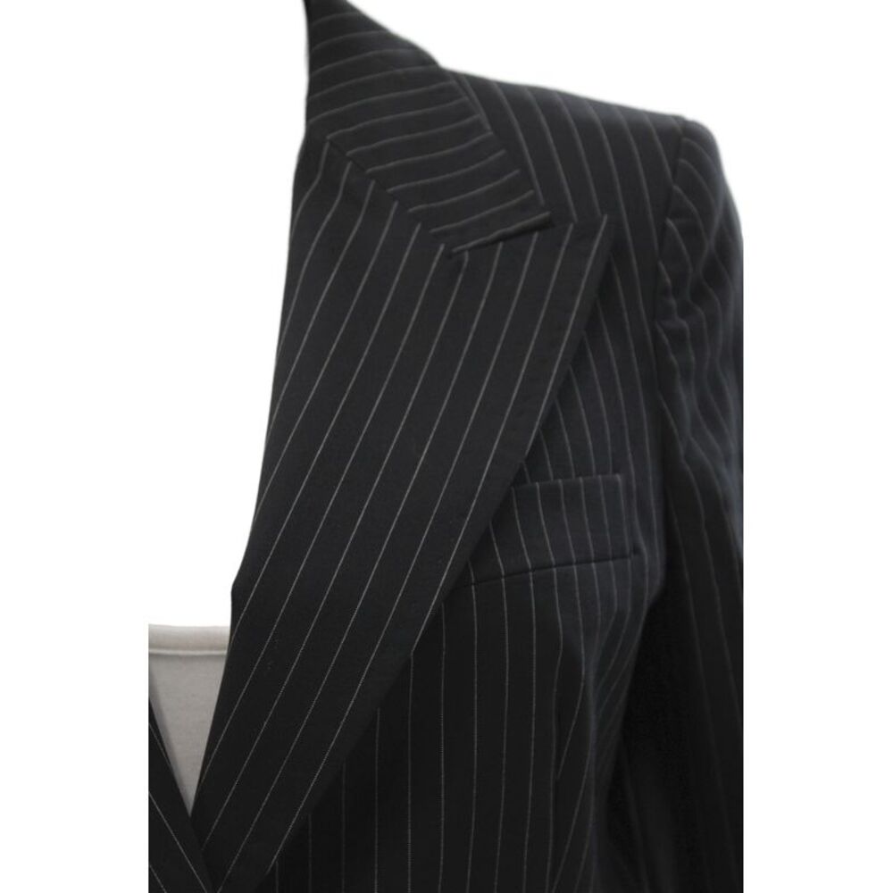 Moschino Women 2 Piece Suit Black Wool Striped Size S